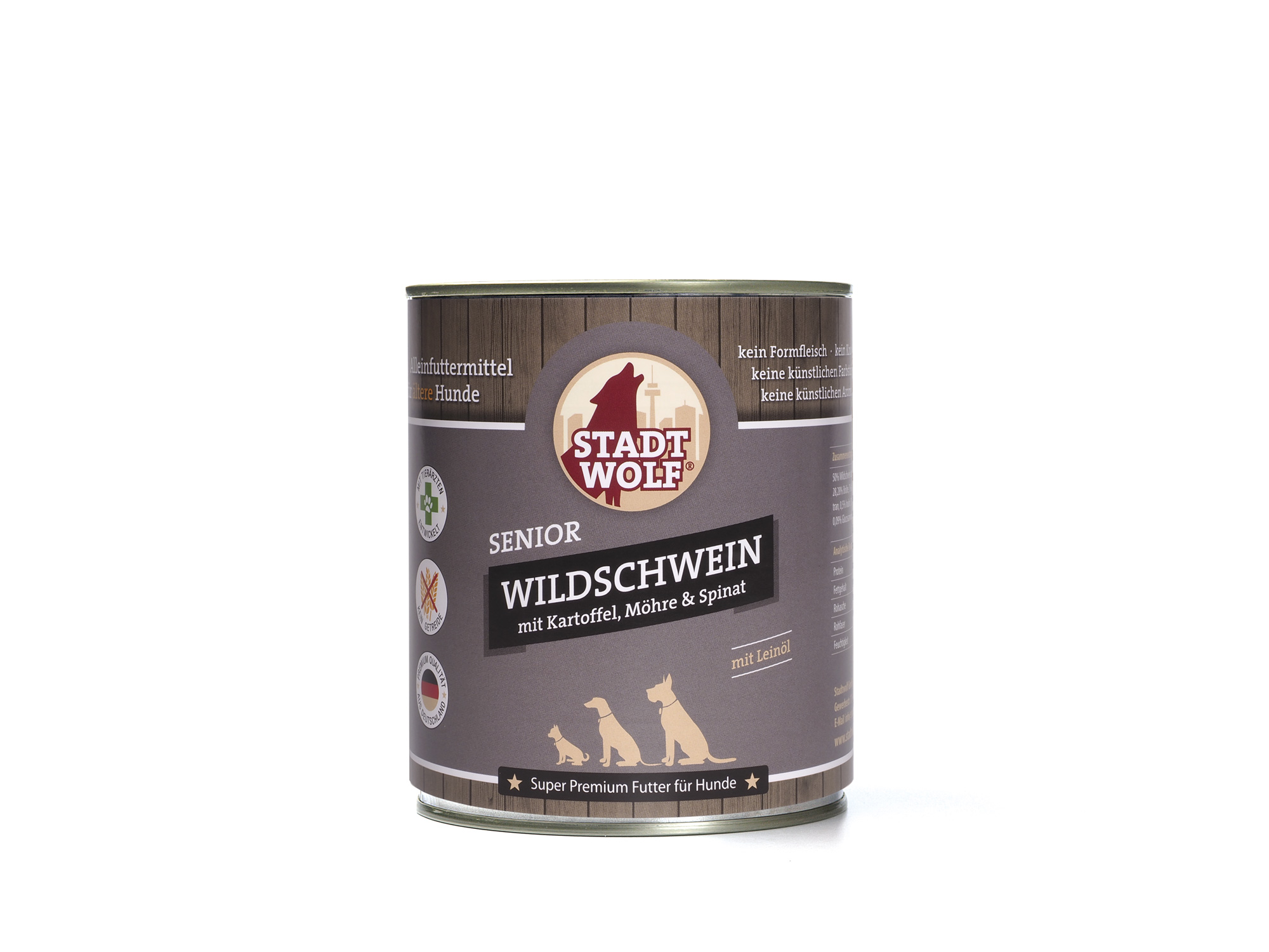 Senior Wildschwein mit Kartoffel, Möhre und Spinat